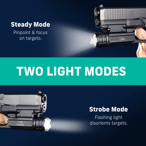 Defendtek Tactical Gun Flashlights - Compact, Rail-Mounted Led Light For Shotgun, Pistol, Rifle And Handgun - Weapon And Gun Accessories - Dt-M1C﻿ #TOP4