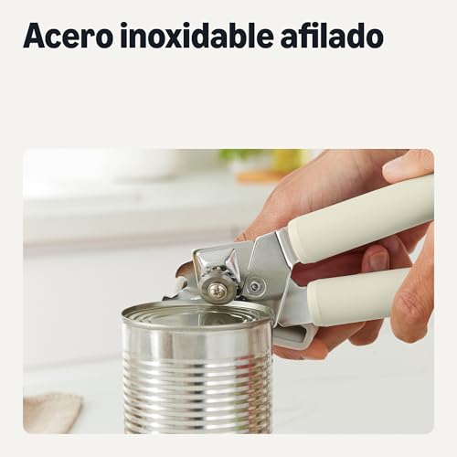 Miniatura 3 de Amazon Basics Abrelatas Manual, Asa De Agarre Suave, Apto Para Lavavajillas, Gris Lino