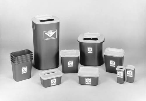 MEDEGEN STACKABLE SHARPS-CONTAINER SYSTEM Sharps Container, 8 Gallon Translucent Red, 13¾"W x 13¾"D x 14"H, 10/cs