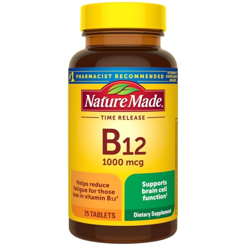 Image of Nature Made Vitamin B12 1000 mcg, B12 Vitamins, Dietary Supplement for Energy Metabolism Support, 75 Time Release Tablets, 75 Day Supply