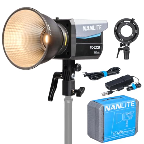 NANLITE FC-120B LED Video Light 2700K-6500K 145W Bowens Mount Continuous Output Lighting with APP Control, Bowens Adapter for Studio Photograpny/Video Recording