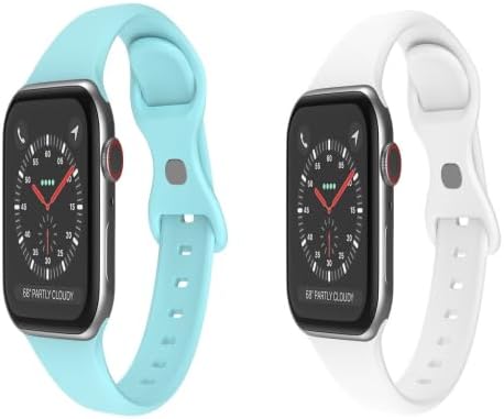 2 Pack Silicone Watch Bands Compatible with Apple Watch bands 40mm 44mm 38mm 41mm 42mm 45mm 46mm 49mmSeries 11 10 9 8 7 6 5 4 3 SE Ultra For Men Womens
