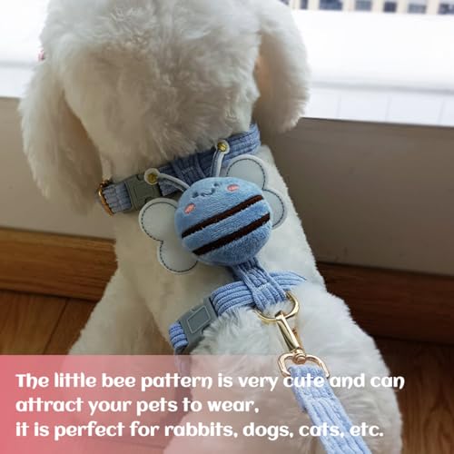GXGM 2 Stück Verstellbares Weiches Katzengeschirr Kaninchen Geschirr mit Elastischer Leine für Kleines Tier Kitty Haustier Geschirr und Leine für Häschen Katze Little Pet Walking S