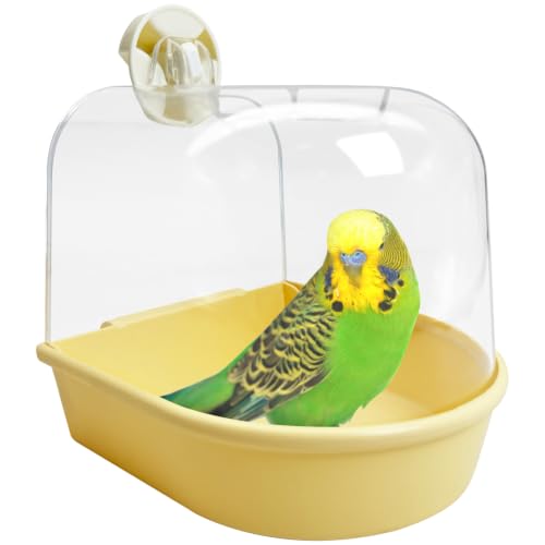 Image of kathson Bird Bath for Cage Budgie Bath Parakeet Shower Bird Cage Accessories for Budgie Cockatiel Lovebird and Other Small and Medium-Sized Birds