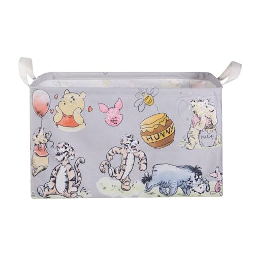 Image of Bear Storage Basket, Nursery Large Hamper Canvas Laundry Basket Foldable With Waterproof Pe Coating,For Kids Boys And Girls, Bathroom, Bedroom, Clothes,Toy Bin (grey)