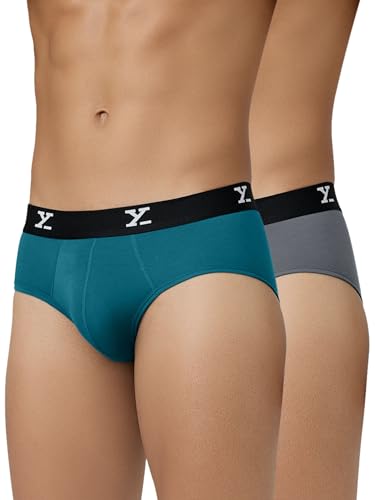 Image of XYXX Men's Ace Micromodal Regular Fit Solid Antimicrobial Briefs with No Marks Waistband (Pack of 2)