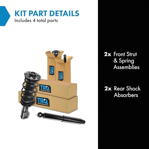 Image of TRQ Front and Rear Complete Strut Assembly & Shock Absorber Kit Complete Strut & Coil Spring Assembly Compatible with 2010-2017 Chevrolet Equinox GMC Terrain