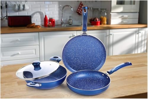 Image of Crystal Vivid Series Induction Bottom Non-Stick Cookware 3-Pcs Set, Multicolor