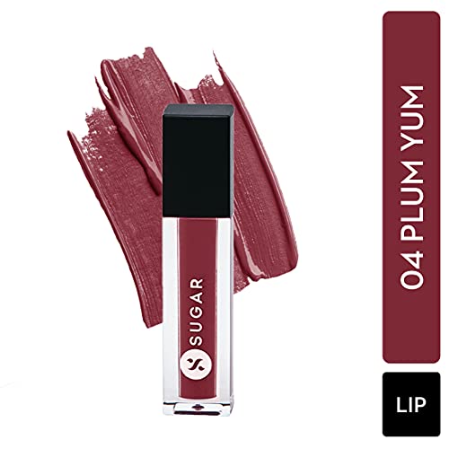 Image of SUGAR Cosmetics Smudge Me Not Liquid Lipsticks for Women | Transferproof & Waterproof | Lasts 12+ Hours | Matte Lipstick | 1.1ml - 04 Plum Yum