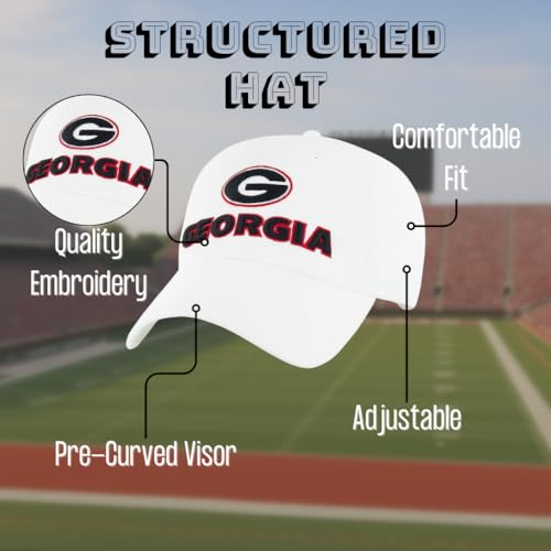 Gorra blanca ajustable University Georgia MVP Bulldogs miniatura 4