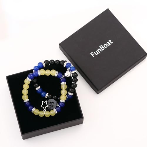 Anime Love Friendship Charm Bracelet - Halloween Costume Accessories - Gifts for Women Men and Fans (Yellow/Blue)4