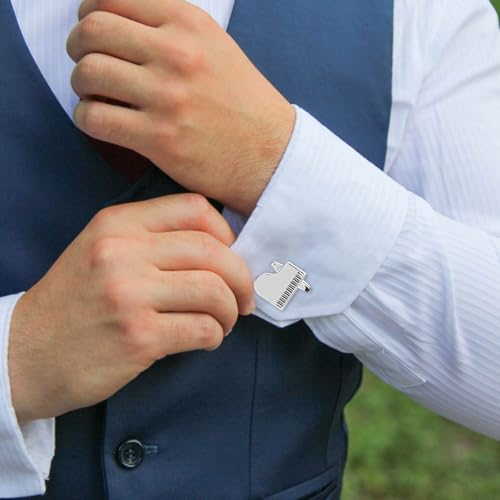 Gemelos de piano para hombre, 1 par de botones para camisa blanca miniatura 7