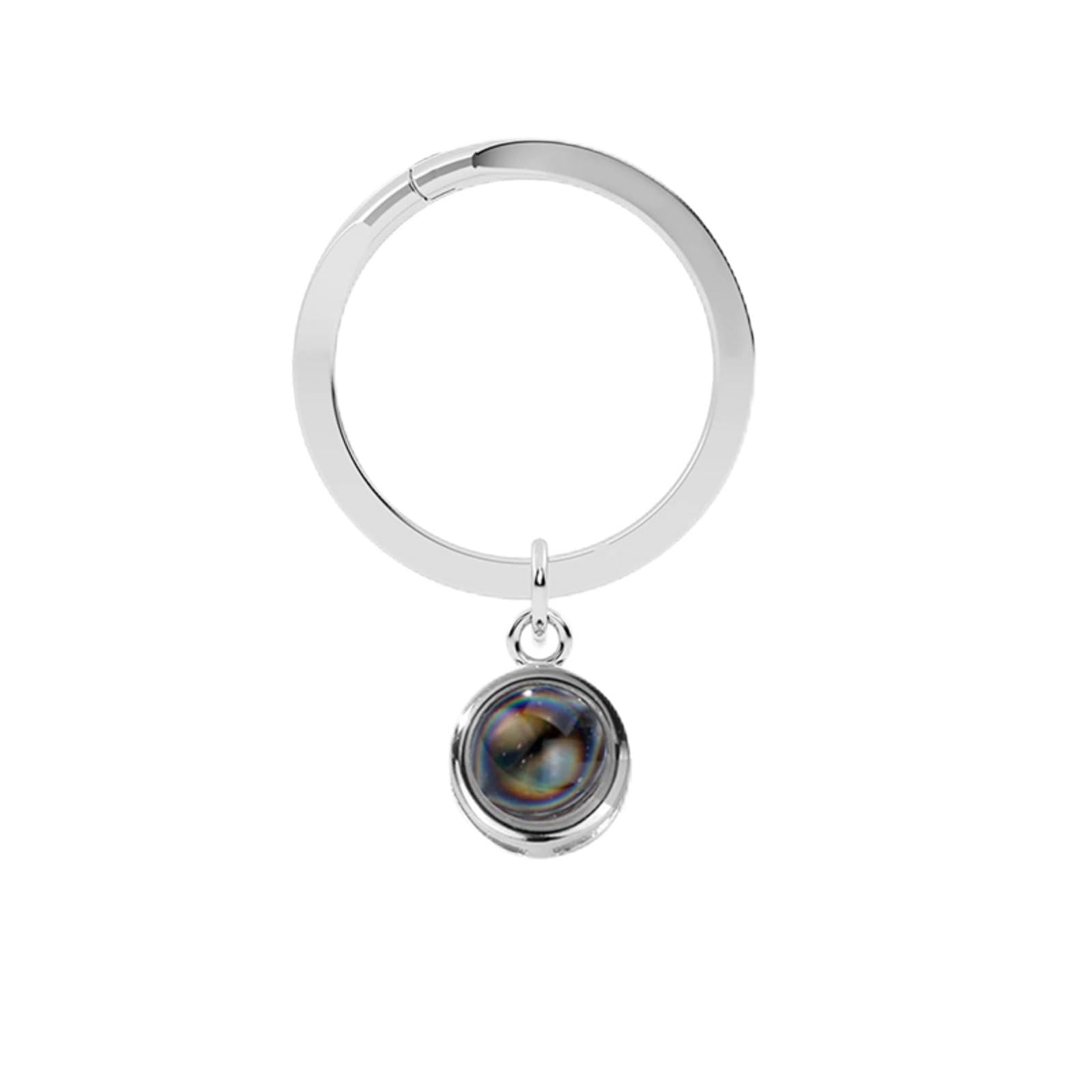 Custom Photo Keychain Personalized Memorial Heart Shape Key Ring Key Chain with Photos Engraved for Women Valentine’s Day Gifts Custom Heart Projection Photo Keychain (silver-2,1PCS)