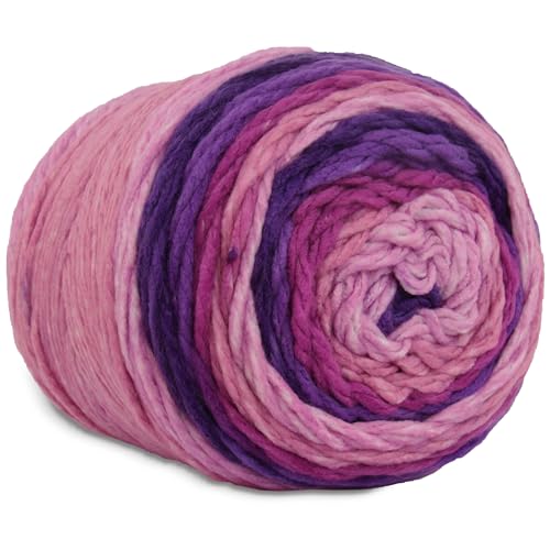 Image of ThreadArt Ombre Chunky Yarn Cake #6, 300g /316 Yds, Lavender Haze 08 | Soft super bulky #6 acrylic yarn cake for blankets, scarves, hats, crochet and knitting. Big 300g cake is machine washable.