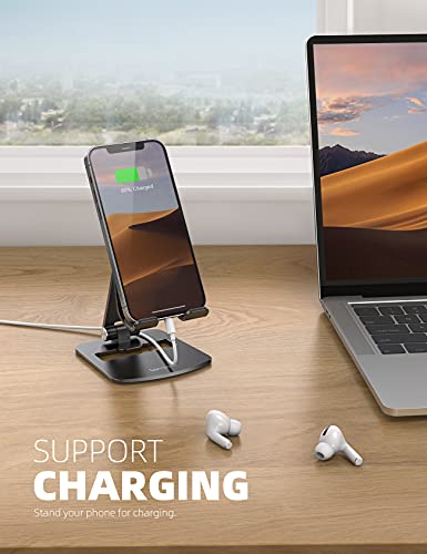 [ 𝙐𝙥𝙜𝙧𝙖𝙙𝙚𝙙] Aluminum Stable Large Base Phone Stand Holder For Desk, Superb Surface Craftsmanship, Portable Cell Phone Dock, Compatible With Iphone And 4-10'' Cellphone And Tablets #TOP2