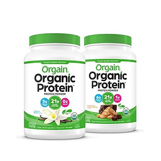 Orgain Organic Vegan Protein Powder, Chocolate Peanut Butter (21g Protein) and Vanilla Bean (21g Protein) - Plant Based, Gluten Free, Non-GMO - 4.06 Lbs Total