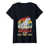Photo Gallery donna granny dinosaur of the birthday boy matching family maglietta con collo a v Photo Gallery donna granny dinosaur of the birthday boy matching family maglietta con collo a v