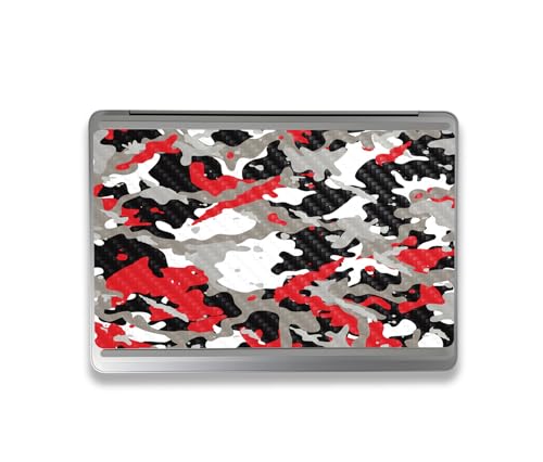 Image of MightySkins Carbon Fiber Skin Compatible with Microsoft Surface Laptop Studio 2 (2023) Full Wrap Kit - Red Camo | Protective, Durable Textured Carbon Fiber Finish | Easy to Apply | Made in The USA