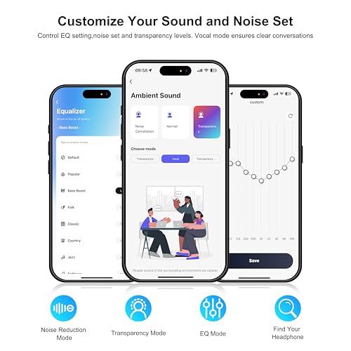 Image of Srhythm NiceComfort 35 (2nd Gen) Hybrid Noise Cancelling Headphones,Wireless Bluetooth 6.0, 5Microphones with ENC,Transparency,Spatial Audio,140H Playtime,Low Latency,Custom EQ via App Black