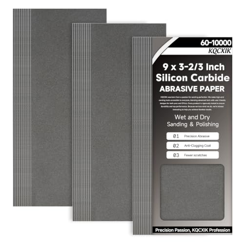 KQCXIK Premium 30-Sheet 1500 Grit Wet Dry Sandpaper 9 x 3-2/3 Inch