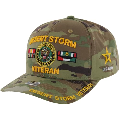 Image of Desert Storm Veteran Hat for Men Officially Licensed US Army Combat Veterans Embroidered Adjustable Baseball Cap