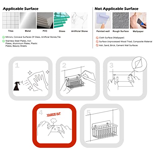 Sunnypoint Aluminum Neverrust Shower Caddy Basket Organizer Storage Shelf Rack; Adhesive Installation Pad Included (Set Of 2, Black) #TOP2