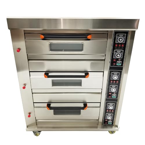 BEILOCKERY 110V Commercial Pizza Oven Gas Heating 300W