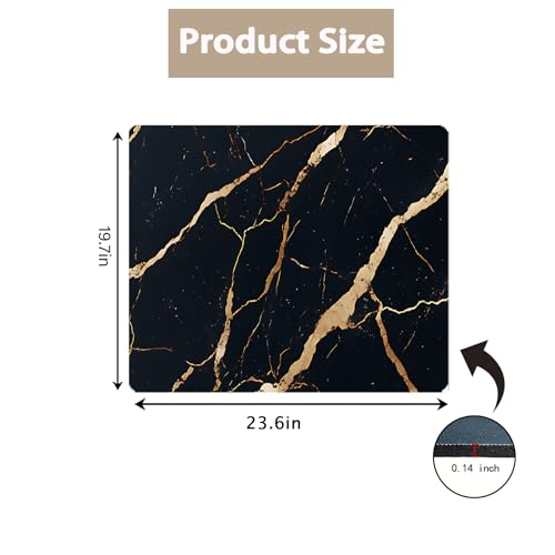 Image of Washer Dryer Top Cover Mat, Non-Slip Laundry Room Decor, Laundry Room Kitchen Appliance Decor Protector Universal 23.6 inchx19.7 inch (Black Marble)