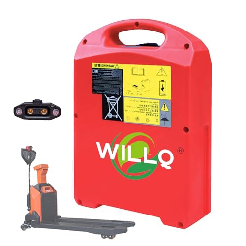 WILLQ Batería de Litio para Carretilla elevadora eléctrica de 24 V, 20 Ah, 30 Ah y 40 Ah. Batería LiFePO4 de 48 V, 15 Ah y 20 Ah para transpaleta eléctrica. Piezas reemplazables.,24V20Ah