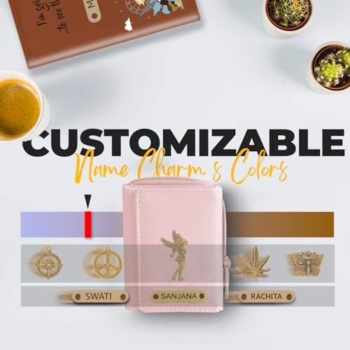 Mekhush Personalised Vegan Leather Mini Wallet with Customised Name and Charm for Ladies 6 41zEJmRJQRL