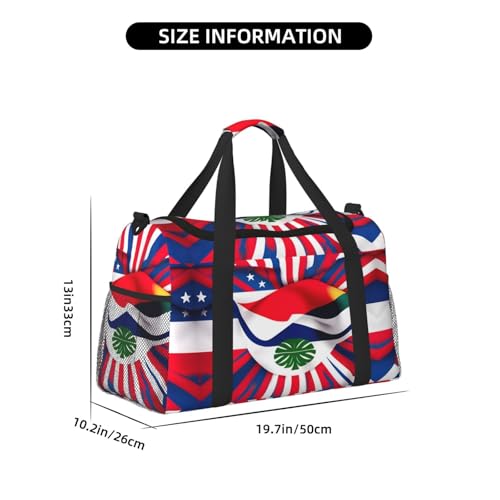 Costa Rica Flag print Carry on Luggage for Women Men Shoulder Weekender Crossbody Bag for Yoga Travel Must Haves4