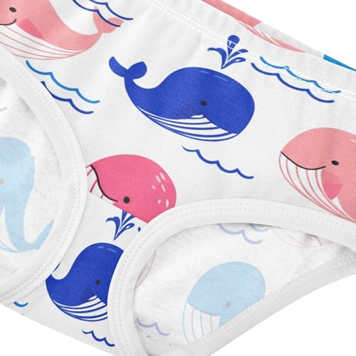 Toddler Underwear Floral 2t Cotton Girl Panties Cute Personalized Briefs Girls Undies Cute Cartoon Whales Pastel Blue4