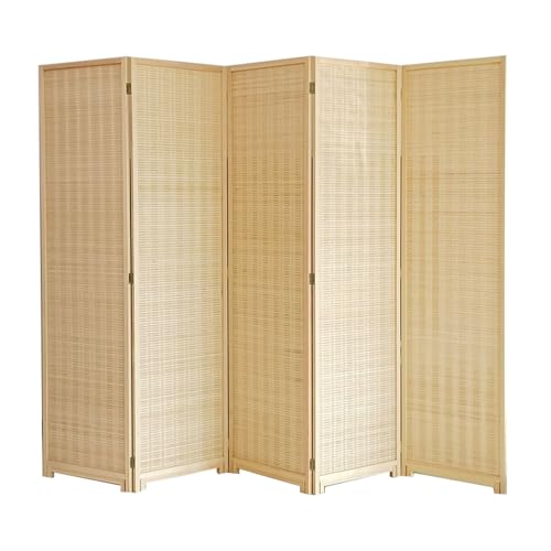 ショートボード折りたたみパーティションスクリーン、自立型スクリーンパーティション、ベースブラケットデザイン、リビングルーム、ダイニングルーム、寝室に最適(150x40cm-5 piece)