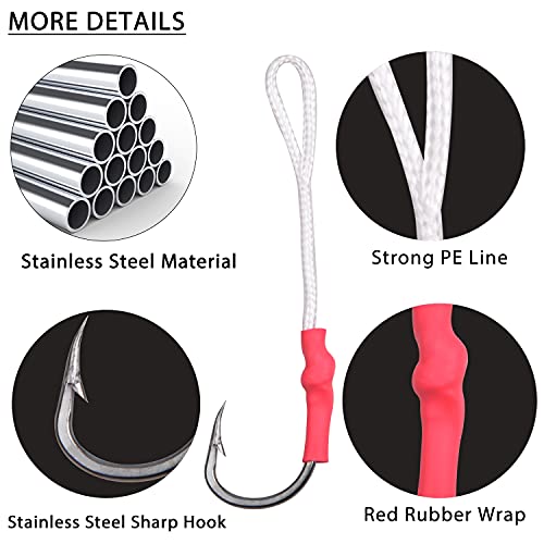 image for Easy Catch 50 Pack Fishing Assist Hooks 420 Stainless Steel Jigging As