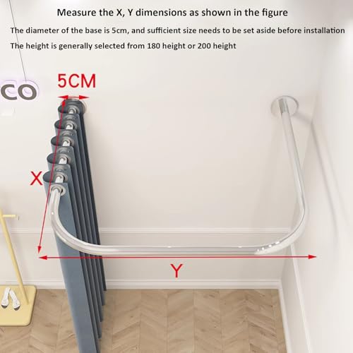 Tringle à rideaux en U avec rail métallique robuste pour séparateur mural