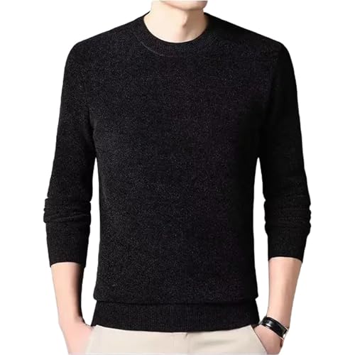 Pure Mink Cashmere Sweater Mens O Neck Pullovers Knit Large Size Winter Male Tops Long Sleeve