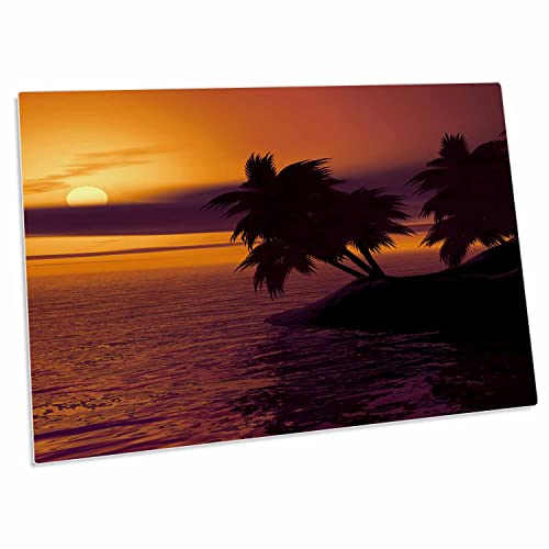 3dRose Desk Pad Sunset Sunrise Vista al Mar y Palmeras miniatura 1
