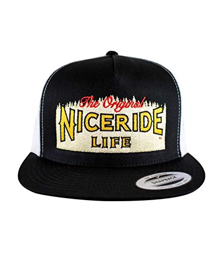 Forrest Trucker Classic Snapback Trucker Baseball Hat Black/White