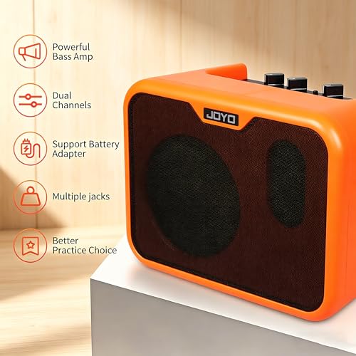 Image of JOYO 10W Small Acoustic Guitar Amplifier with 15ft Guitar Cable Portable Mini Practice Amp Battery Powered Combo Dual Channel (CMA-10A)