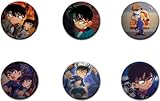 Set of 6 DETECTIVE CONAN Pinback Buttons 1.25' Pins / badges