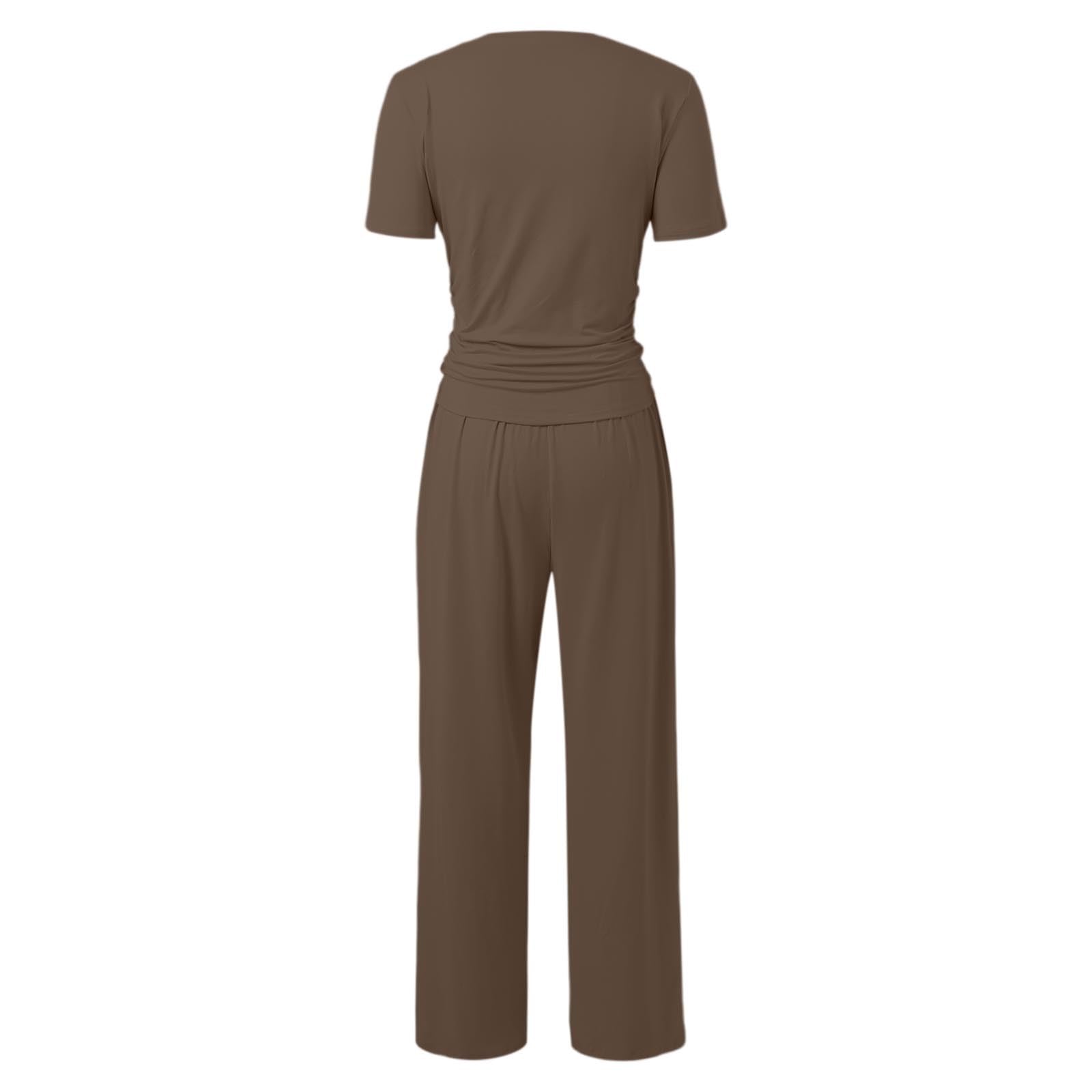 Ensemble de sport baggy pour femme - Grandes tailles - Survêtement d'été élégant - Long survêtement 2 pièces avec pantalon - Taille courte - Loungewear - Tenue de maison sexy - Vêtement de sport pour