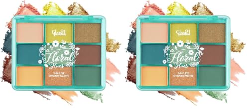 Image of Glam21 Floral Hues 9 In 1 Eyeshadow Palette | Highly Pigmented | Easy To Carry | Multicolor | Matte and Shimmers | Super-Blendable | Smudge-Proof (7.2 gm) |05- Hibiscus (Pack of 2)