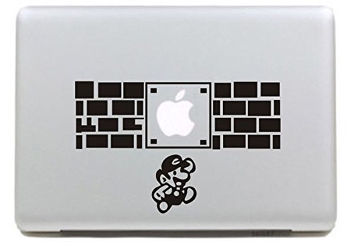 Vati Hojas desprendibles Super Mario Etiqueta del Vinilo de la Etiqueta engomada de la Piel de Arte Negro para Apple Macbook Pro Aire Mac DE 13 Pulgadas 15"/13 Unibody 15" Pulgadas Portátil