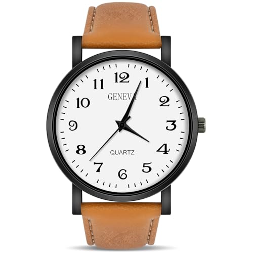 OFFCUP Reloj Hombre, Reloj de Cuero, Reloj Digital para...