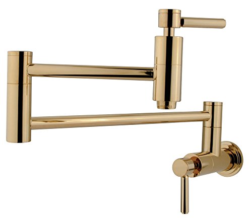 Kingston Brass KS8102DL Concord Pot Filler, 13 Length, Polished Brass