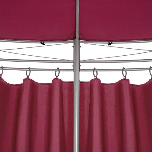 Casaria Paviljoen Toscana Ø350cm Metaal Waterafstotend UV-bescherming 50+ Tuinpaviljoen Luxe Modern Rood - Afbeelding 5