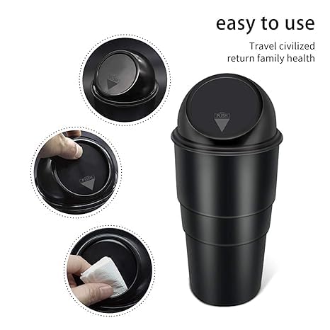 Image of Waste Way Car Dustbin | Portable Car Trash Bin with Lid | Automobile Garbage Can | Small Garbage Organizer for Car, Desk, Table, Kitchen & Travel - Red