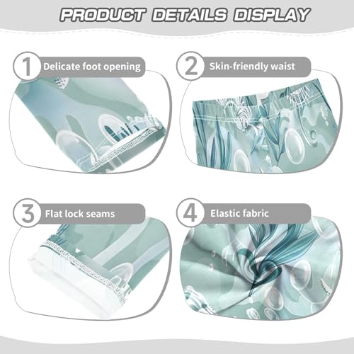 Toddler Girls Leggings Printed Yoga Pants Leggings Seashells Algae and Bubbles for Kids3