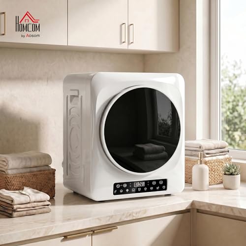 Mini sèche-linge à évacuation d'air 5 kg HOMCOM tactile avec 9 programmes - 2