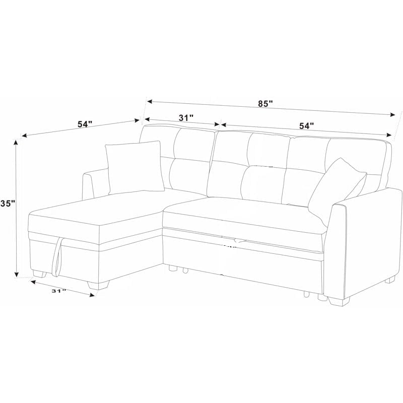 Image of Torque Lucia L Shape Sofa Cuma Bed with Storage- Green LHS | Folding Sofa Cum Bed for Living Room | L Shape 4 Seater Sofa for Guest Room Office
